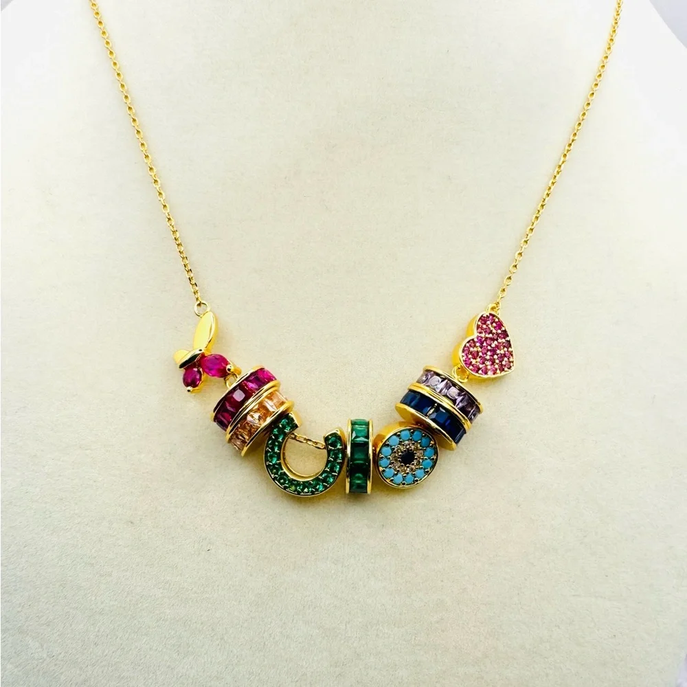 KATE SPADE 🌈 Rainbow Joy Charm Necklace NWT W/ Dust Bag - Picture 5 of 7